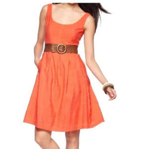 Nine West Fit & Flare Coral Orange Sun Dress